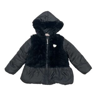 Juicy Couture Baby Girls Faux Fur Puffer Hooded Jacket